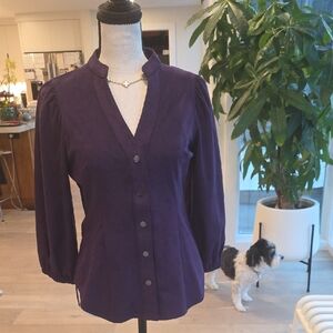 White House Black Market Purple Blouse Like NEW XS